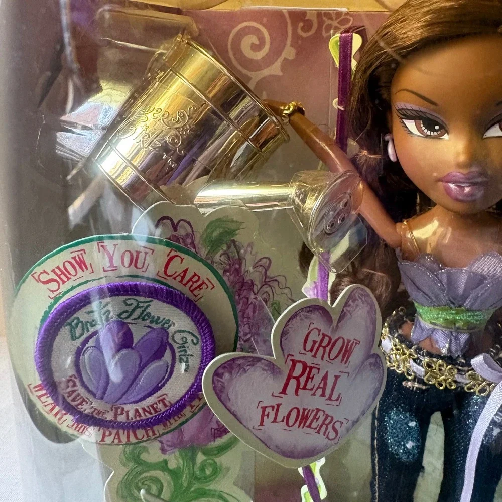 Rare 2008 Bratz Flower Girlz Sasha Doll New In Box Lavender Seeds Patch